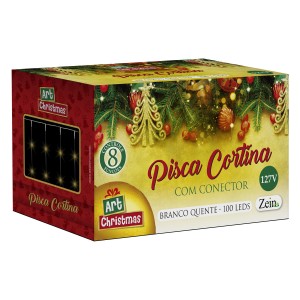 Pisca Cortina 100led Bco Quente 1,5x1,5m 127-840937