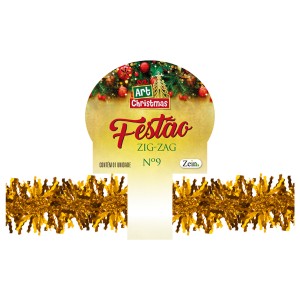 Festao Zig Zag 9cmx2m Dourado-843172