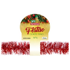 Festao Corte Fino 6cmx2m Vermelho-842031