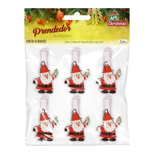 Enf Prendedor Madeira Natalino C/6pcs-843606