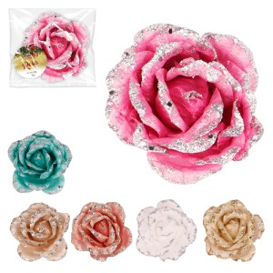 Rosa C/gliter 16cm-843202-51093