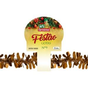 Festao Gotas 9cmx2m Dourado-843166