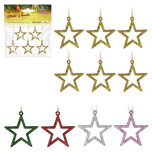 Estrela Vazada 5cm C/6pcs-843651-62037