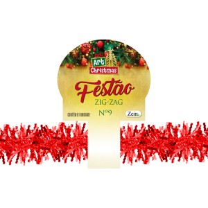 Festao Zig Zag 9cmx2m Vermelho-843170