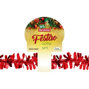 Festao Gotas 9cmx2m Vermelho-843129