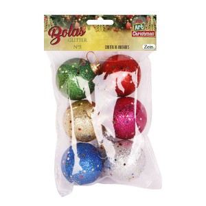 Bola Saq Gliter 5cm 6pcs-841889