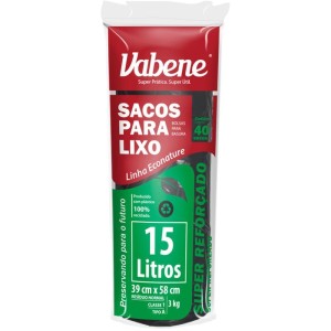 Saco Para Lixo 15l Preto 39x58cm 35 Micras-113316-30894