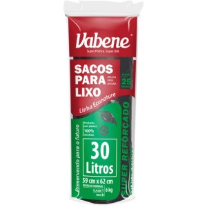 Saco Para Lixo 30l Preto 59x62cm 35 Micras-113318-11793