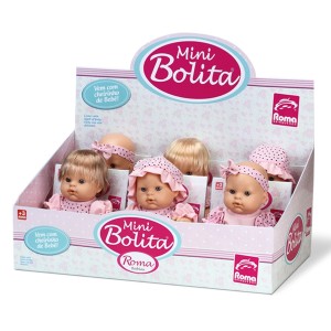 Boneca Mini Bolita Com Vestido De Bolinha 23cm