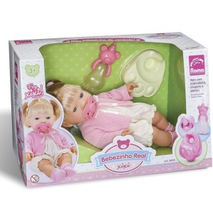 Boneca Bebê Menina Que Faz Xixi Com Peniquinho E Mamadeira-5685-19581