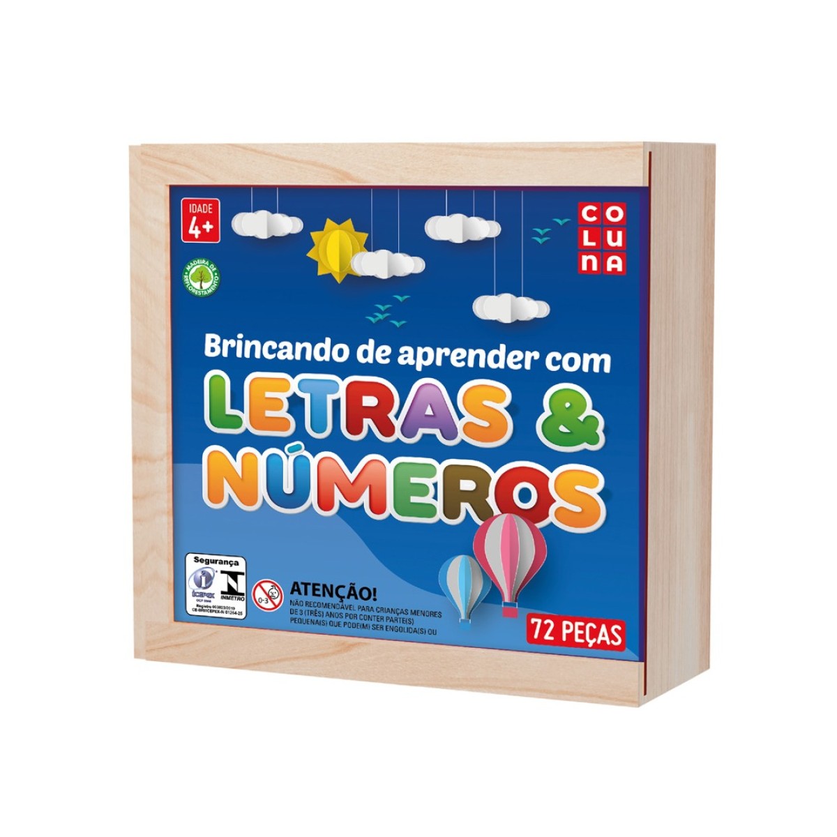 Jogo Pedagógico De Madeira Para Aprender Letras e Números-790698-78215
