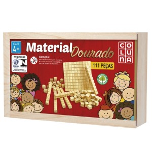 Jogo Pedagógico Material Dourado Para Matemática Com 111 Peças-790701-20951