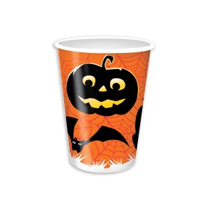 Copo Cartonado Laranja 180ml Para Festa Halloween