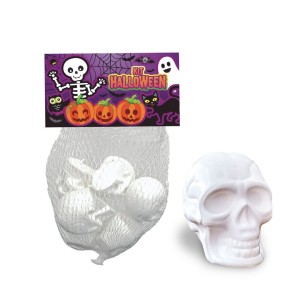 Kit Com 12 Crânios Brancos Para Halloween