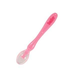 Colher para bebê de silicone com ursinho rosa-7158-94272