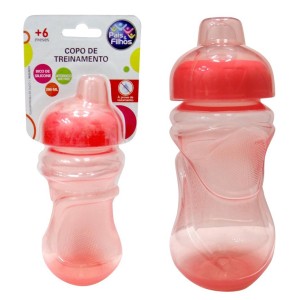 Copo rosa sem alça liso 280ml com bico de silicone-7185-78835