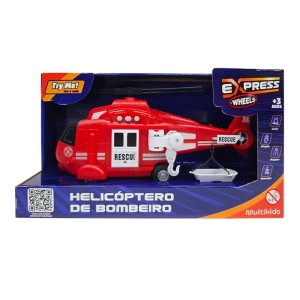 Express Wheels Helicóptero De Bombeiro Com Luz E Som Vermelho-BR2231-284