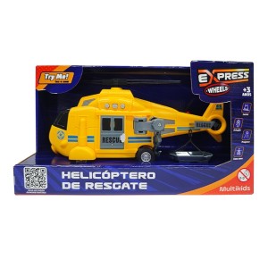 Express Wheels Helicóptero De Resgate Com Luz E Som Amarelo-BR2232-218