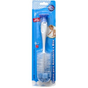 Escova para mamadeira e bico azul com ventosa para fixação-7764-54073
