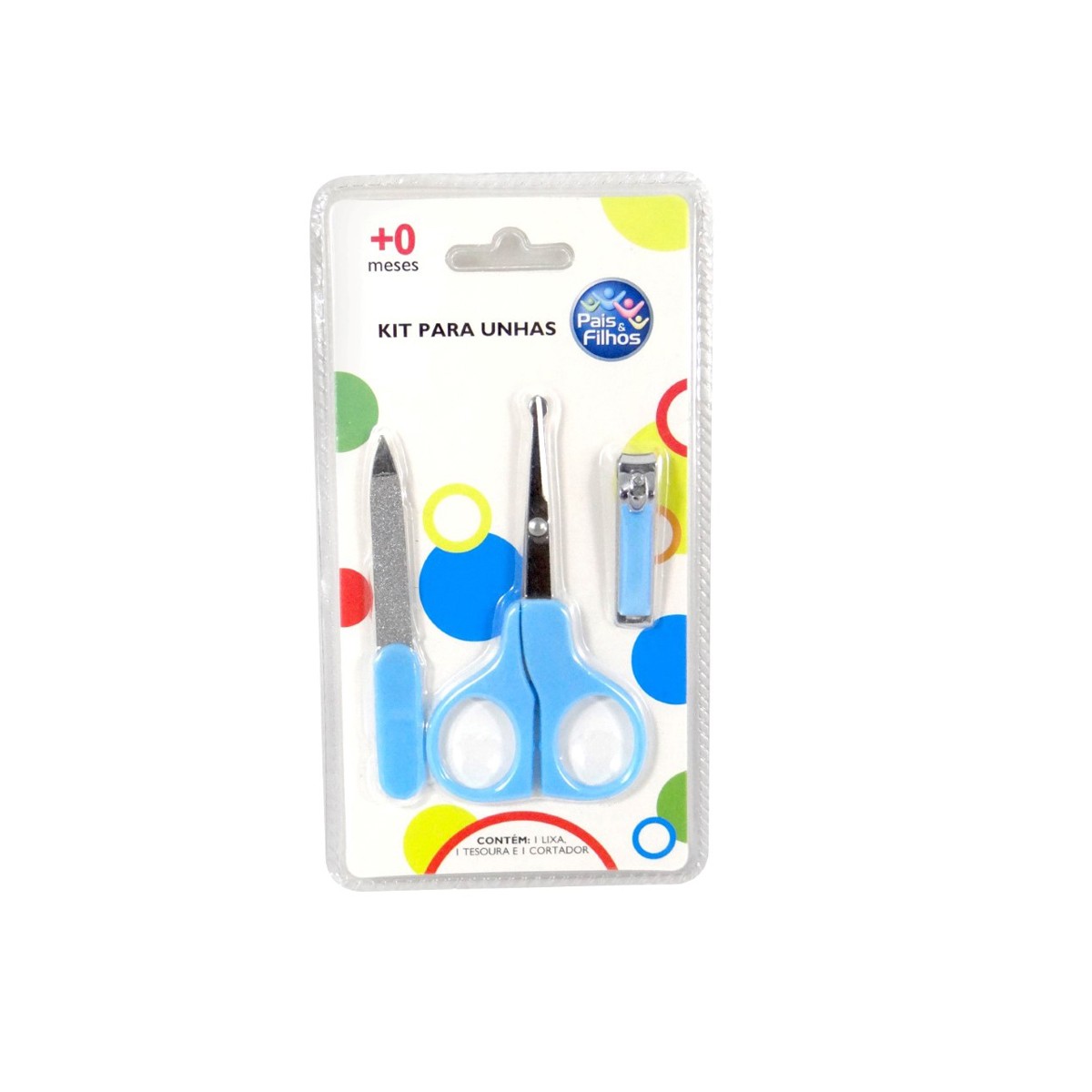 Kit para unhas com lixa,tesoura,cortador em azul-7794-65059