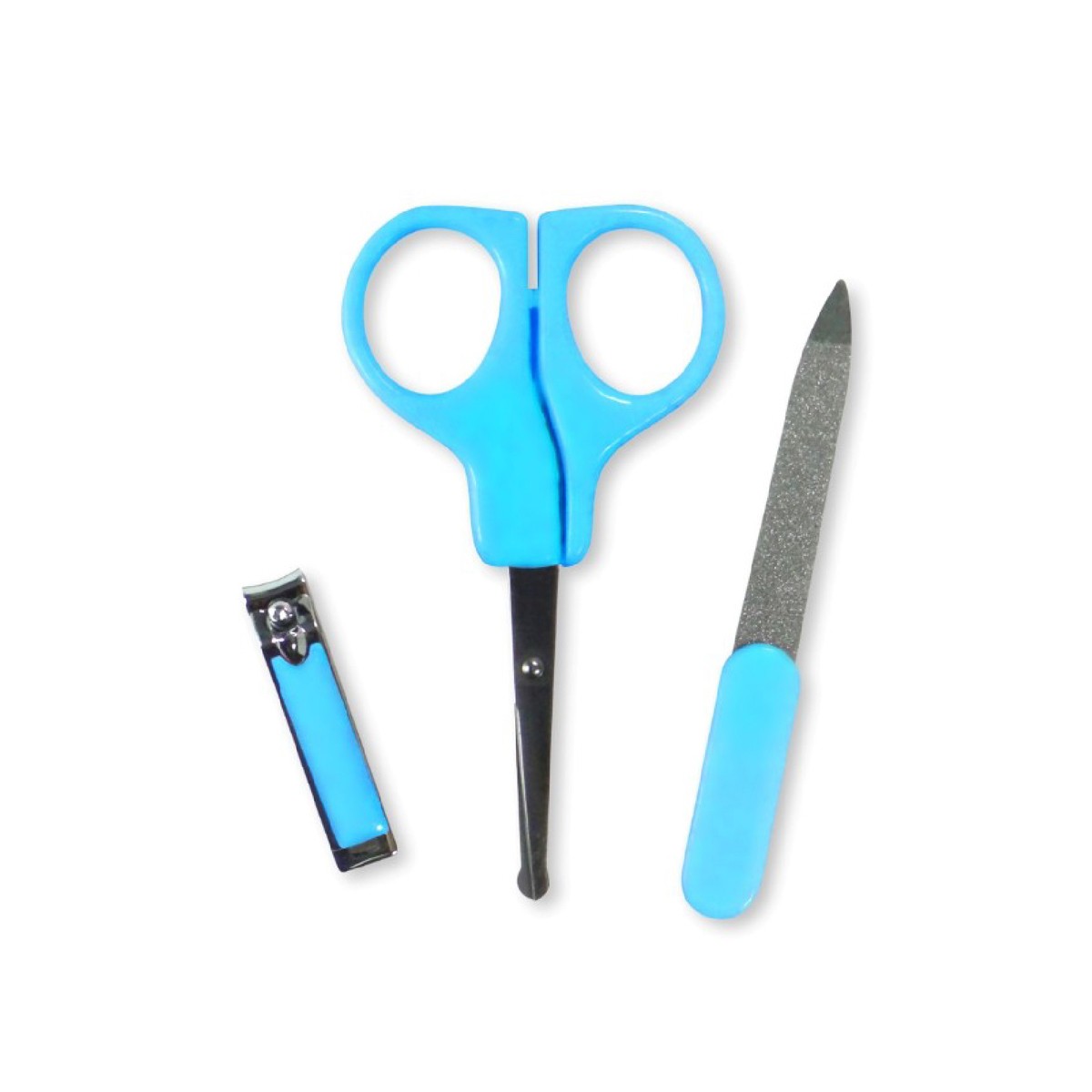 Kit para unhas com lixa,tesoura,cortador em azul-7794-87637