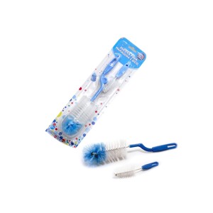 Escova para mamadeira e bico azul com cabo giratório-7795-47912