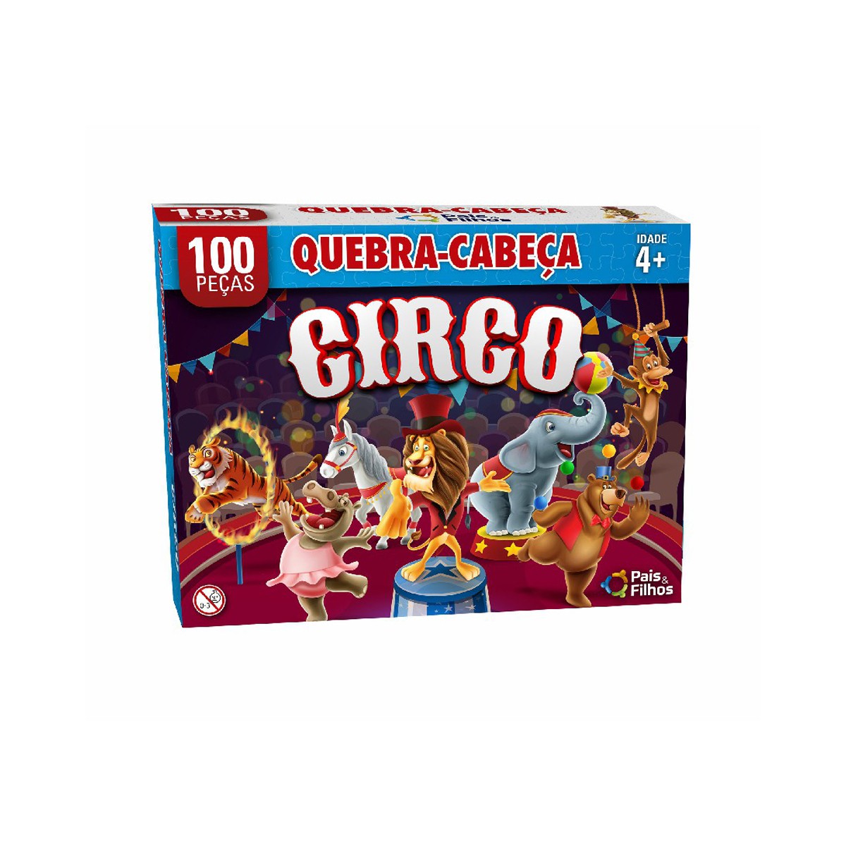 Quebra cabeça infantil de circo com 100 peças-2873-61882