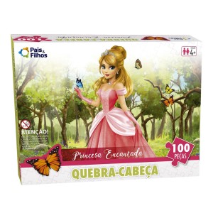 Quebra cabeça infantil princesa encantada com 100 peças-2177-25526