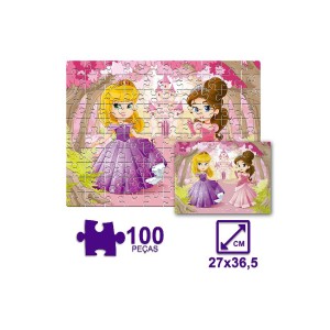 Quebra cabeça infantil princesas com 100 peças-7261-43556