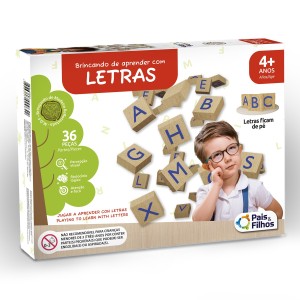 Jogo Brincando De Aprender Letras 36 Peças De Madeira-10778-24137