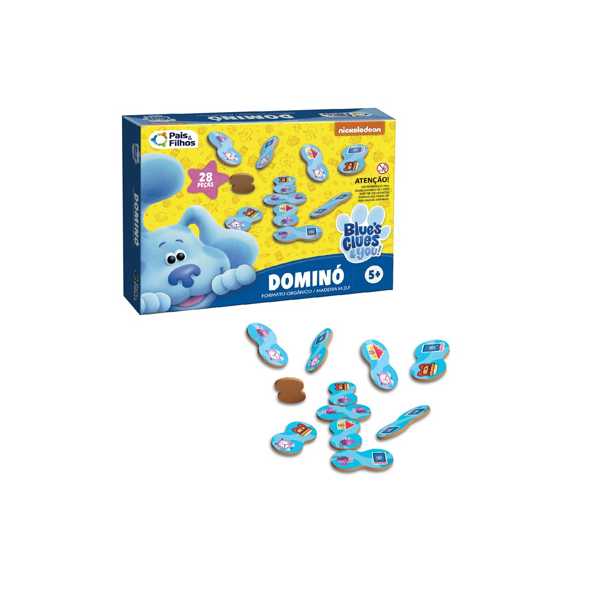 Jogo dominó infantil pistas de blue com 28 peças em madeira-790713-96149