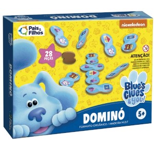 Jogo dominó infantil pistas de blue com 28 peças em madeira-790713-30140