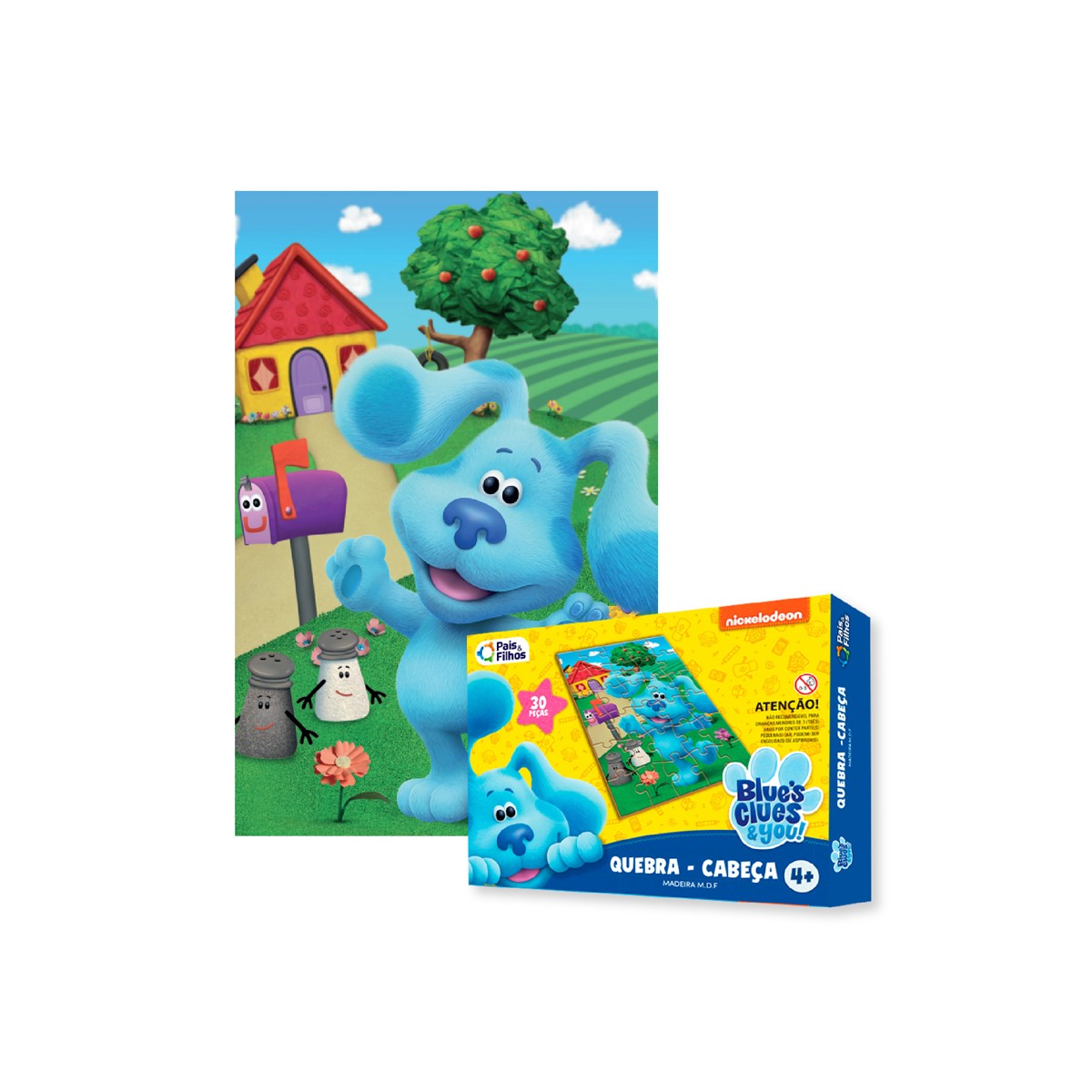 Quebra cabeça infantil pistas de blue com 30 peças em madeira-790690-23302