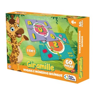 Jogo educativo de vogais e números da girafa giramille-10787-68608