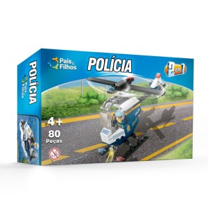 Blocos de montar polícia com duas formas de montar display com 6-14622-37905