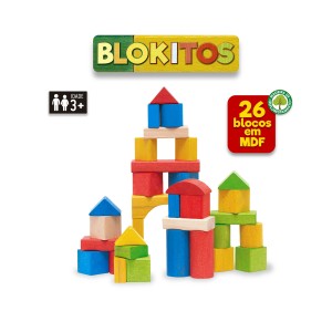 Kit blocos de madeira blokitos 26 peças-7437-57768