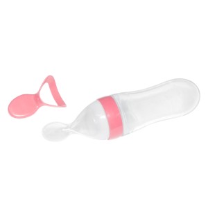 Alimentador de silicone com colher - rosa-7761-97399