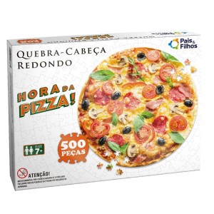 Quebra Cabeça Redondo De Pizza Com 500 Peças-790778-15095