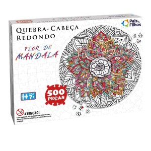 Quebra Cabeça Redondo Mandala Com 500 Peças