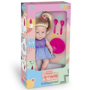 Boneca Brincadeira De Menina Papinha 31cm Com Acessórios-1083-32218