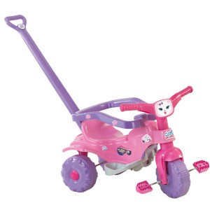 Velotrol Gatinho Rosa Com Aro De Proteção E Haste Removível-2811-61105