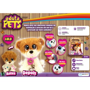 Cachorro De Pelúcia Lulu Adotapets 23cm Com Acessórios-BR1066-93064