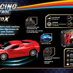 Carro De Corrida Vermelho Speed X De Controle Remoto Com Pedal-BR1142-71515