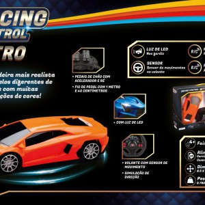 Carro De Corrida Laranja Nitro De Controle Com Volante E Pedal-BR1144-12516