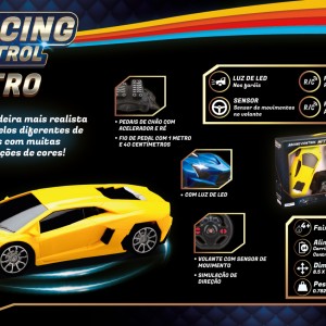 Carro De Corrida Amarelo Nitro De Controle Com Volante E Pedal-BR1145-23930