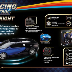 Carro De Corrida Preto E Azul Midnight De Controle Com Volante-BR1146-37960