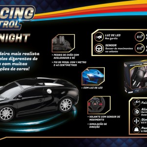 Carro De Corrida Preto Midnight De Controle Com Volante E Pedal-BR1147-33687