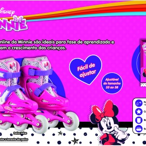 Patins Inline Ajustavel Tam 35-38 Minnie - Br1161-BR1161-57558