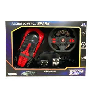 Carro De Corrida Spark Vermelho De Controle Com Volante E Pedal-BR1338-85314