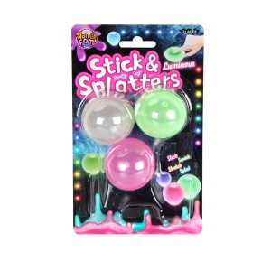 Brinquedo Bolas Adesivas Grudi Balls Neon Com 3 Unidades